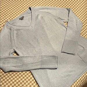 Eddie Bauer Soft Blue V-Neck Sweater